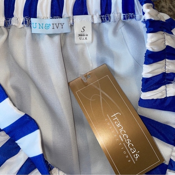 Francesca’s Jun & Ivy Skirt Blue/White Stripe Size Small NWT - Picture 2 of 5